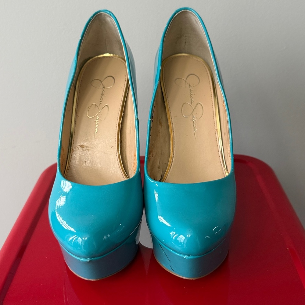 Jessica Simpson Teal Heels